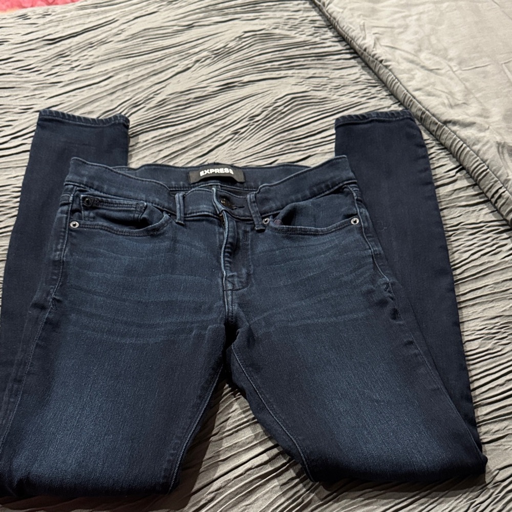 Express Women's Dark Blue Skinny Jeans